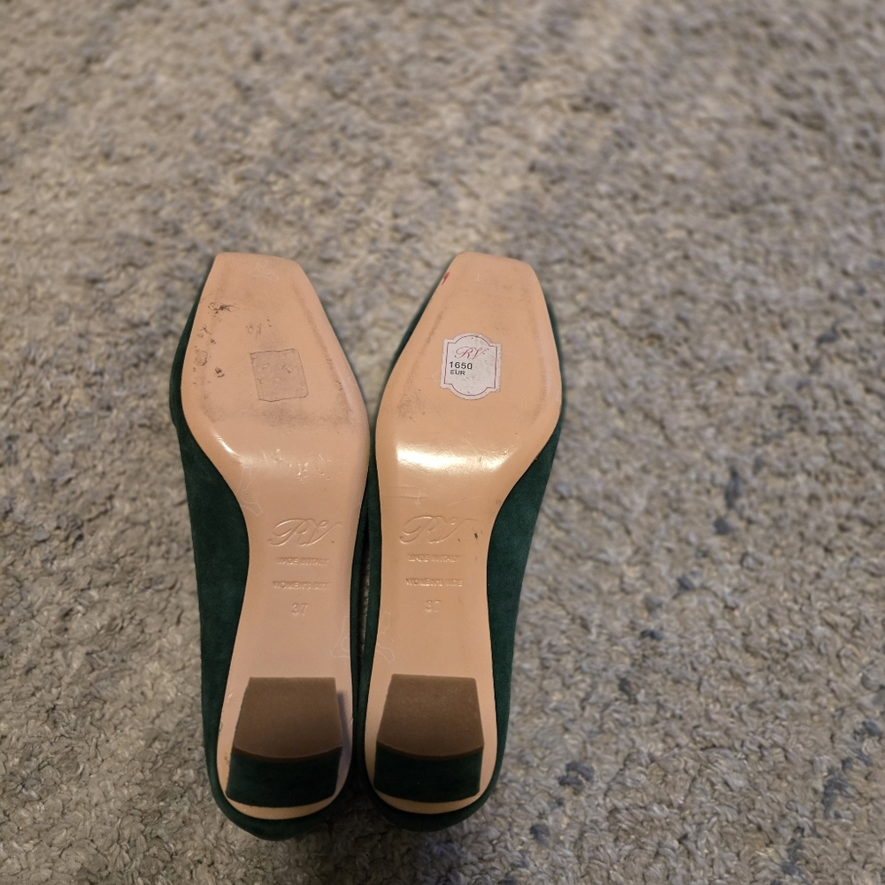 Roger Vivier Belle Vivier Suede Pumps - Emerald Green Eu 37 - Picture 8 of 11